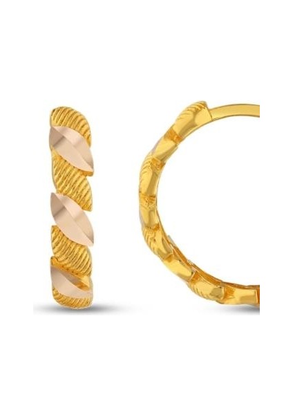 Altın Halka Küpe - 14K - 2.84GR
