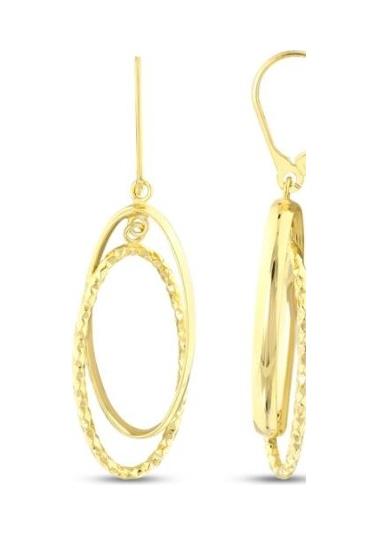 Tasarım Altın Küpe - 14K - 2.29GR