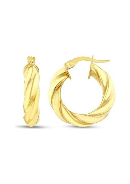 Altın Halka Küpe - 14K - 2.39GR