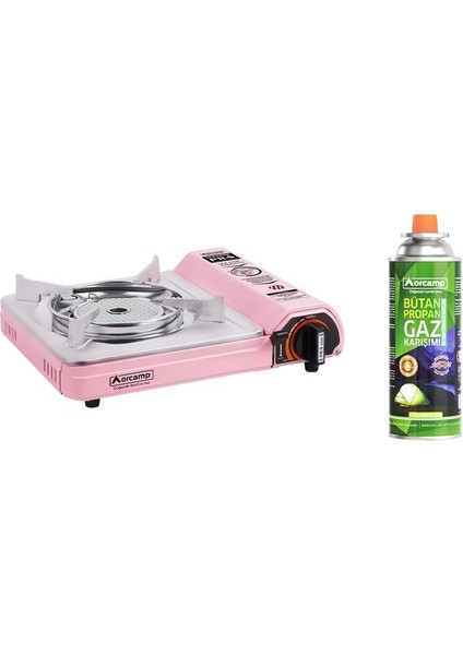 Seramik Pro Kamp Ocak Pembe CK-508+1 Adet Kartuş KTS-227 ORC-018-A1