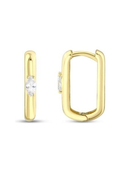 Taşlı Altın Küpe - 14K - 2.53GR