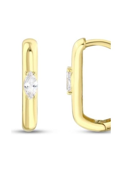 Taşlı Altın Küpe - 14K - 2.53GR