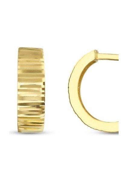 Altın Halka Küpe - 14K - 3.44GR