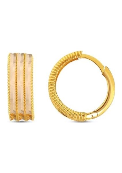 Altın Halka Küpe - 14K - 3.48GR