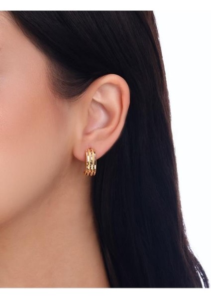 Altın Halka Küpe - 14K - 3.48GR