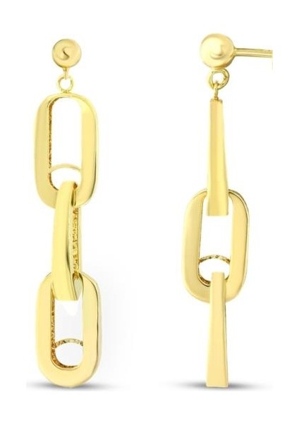 Tasarım Altın Küpe - 14K - 3.97GR