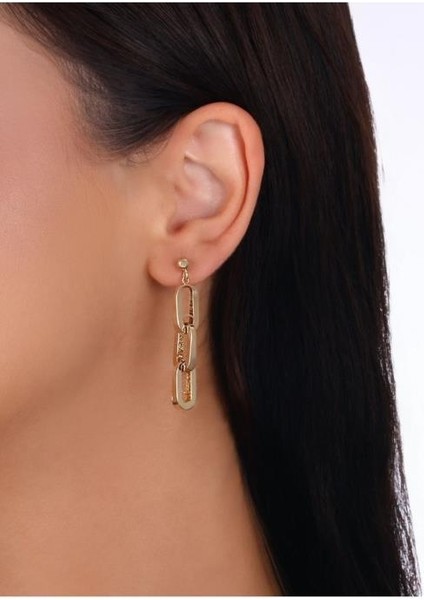Tasarım Altın Küpe - 14K - 3.97GR