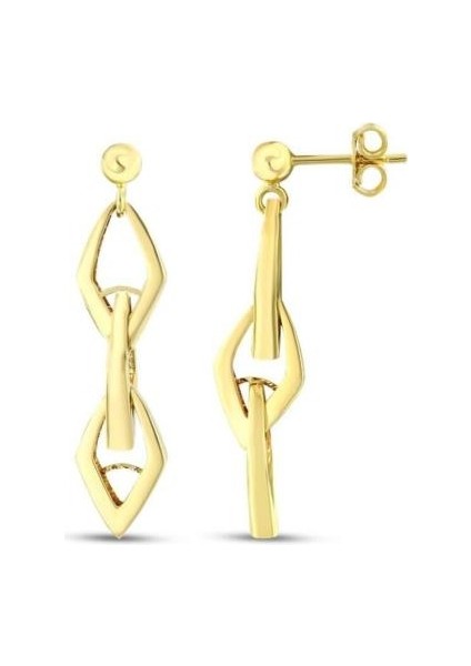 Tasarım Altın Küpe - 14K - 3.44GR