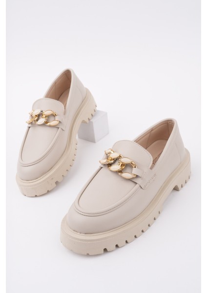 Crasher Kalın Taban Tokalı Günlük Casual Makosen Kadın Loafer Ayakkabı