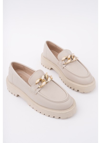 Crasher Kalın Taban Tokalı Günlük Casual Makosen Kadın Loafer Ayakkabı