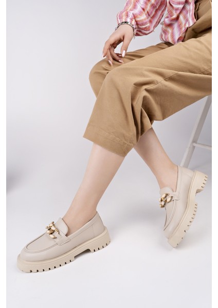Crasher Kalın Taban Tokalı Günlük Casual Makosen Kadın Loafer Ayakkabı