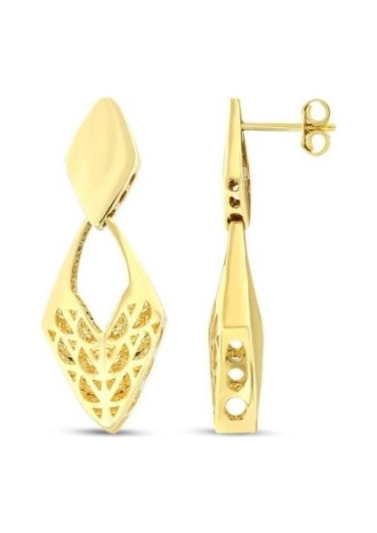 Tasarım Altın Küpe - 14K - 4.04GR