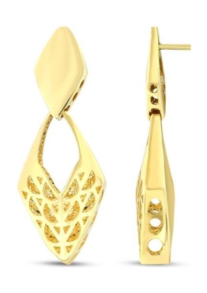 Tasarım Altın Küpe - 14K - 4.04GR