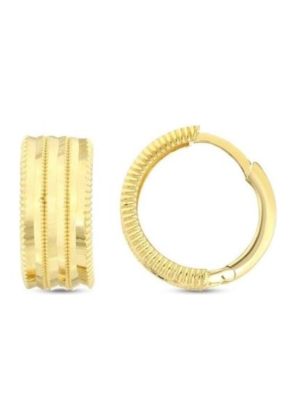 Altın Halka Küpe - 14K - 3.69GR