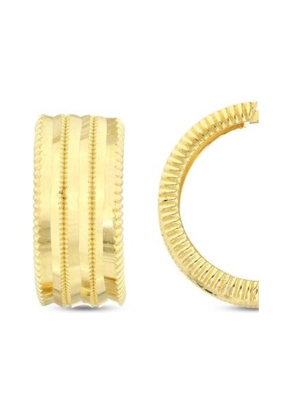 Altın Halka Küpe - 14K - 3.69GR