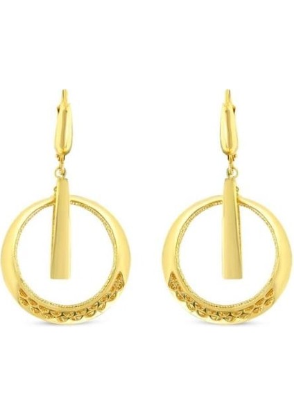 Tasarım Altın Küpe - 14K - 5.89GR