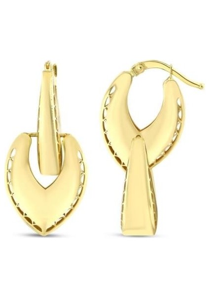 Tasarım Altın Küpe - 14K - 5.43GR