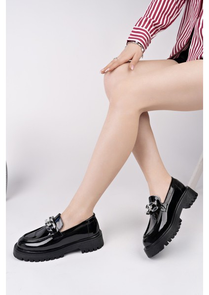 Crasher Kalın Taban Tokalı Günlük Casual Makosen Kadın Loafer Ayakkabı