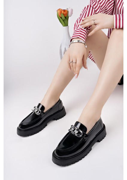 Crasher Kalın Taban Tokalı Günlük Casual Makosen Kadın Loafer Ayakkabı