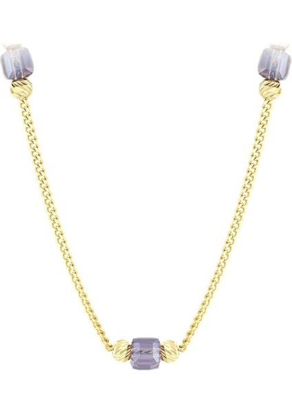 Renkli Taşlı Altın Kolye - 14K - 4.12GR