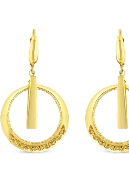 Tasarım Altın Küpe - 14K - 5.89GR
