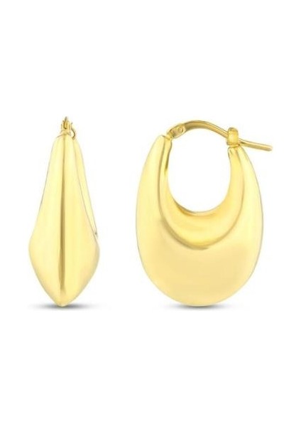 Tasarım Altın Halka Küpe - 14K - 4.22GR