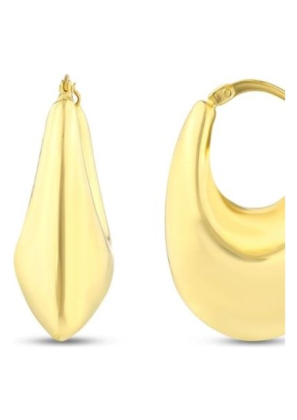 Tasarım Altın Halka Küpe - 14K - 4.22GR