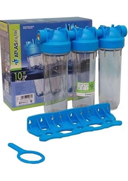 Atlas 10 Inç Dp Üçlü Trıo Housıng Filtre Seti Yıkanabilir-Cto-Reçine Yumuşatıcı fırsatları