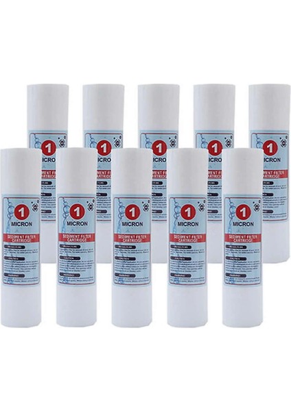 Açık Kasa Su Arıtma Cihazı 10 Inc 1 Mikron Sediment Spun Filtre (10 Adet)