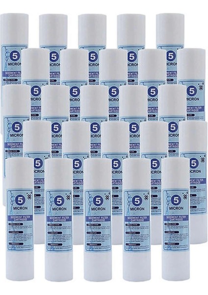 Su Arıtma Cihazı 10 Inc 5 Mikron Sediment Spun Filtre (25 Adet)
