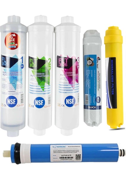 Su Arıtma Filtresi 7 Aşamalı Mineral ve Alakli Filtreli Vontron 80 Gpd Membranlı fırsatları