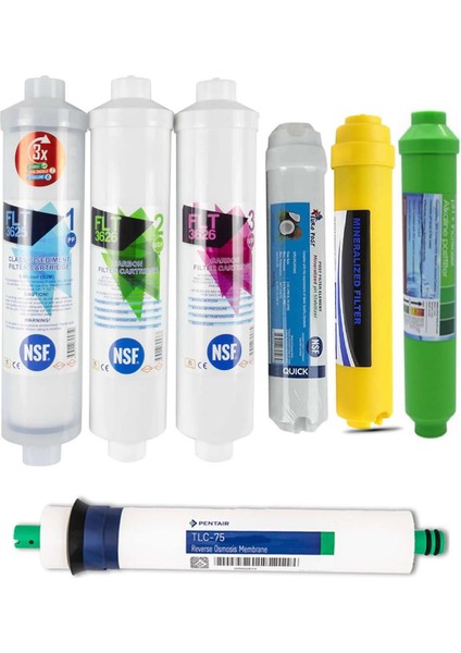 Su Arıtma Filtresi 8 Aşamalı Mineral ve Alakli Filtreli Pentair Usa Membranlı fırsatları