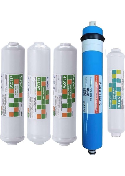 Purefer Su Arıtma Filtresi 5 Aşamalı Roby 80 Gpd Membranlı