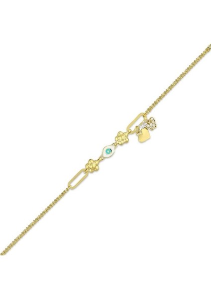 Nazar Boncuklu Tasarım Altın Bileklik - 14K - 2.68GR