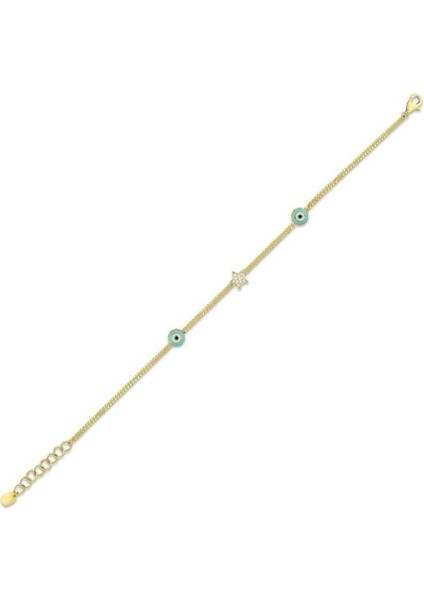 Nazar Boncuklu Altın Bileklik - 14K - 2.95GR