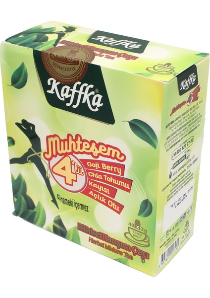 Kaffkaform Muhteşem Dörtlü Bitkisel Karışım Çayı 40x2 gr Süzen Poşet
