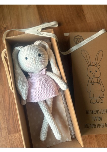 Kız Tavşan Ilk Uyku Arkadaşım Pembe 30 Cm-Kız Bebek Hediyesi Amigurumi Oyuncak indirimleri