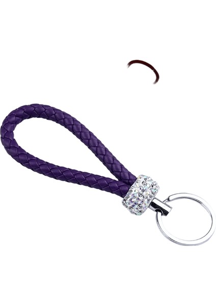 Moda Pu Deri Dokuma Anahtarlık Glitter Rhinestones Örgülü Halat Anahtarlık Erkekler Kadınlar Araba Anahtar Tutucu Charms Aksesuarlar Hediyeler (Yurt Dışından)