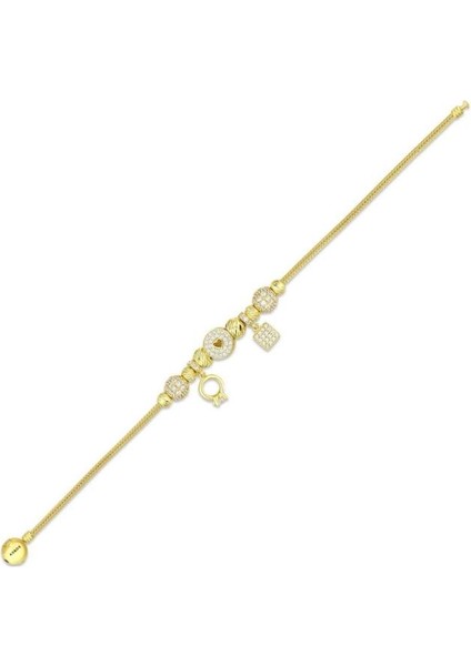 Tasarım Altın Charm Bileklik - 14K