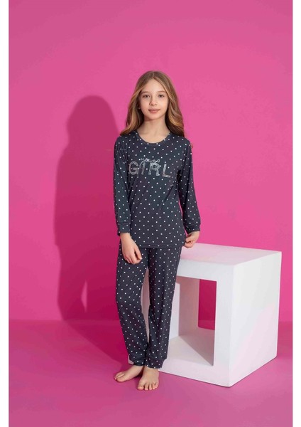 Tarık 10-15 Yaş Kız Çocuk Pijama Girl 2934250 - Lacivert