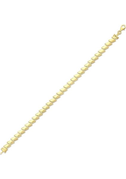 Asimetrik Tasarım Altın Bileklik - 14K - 7.00GR