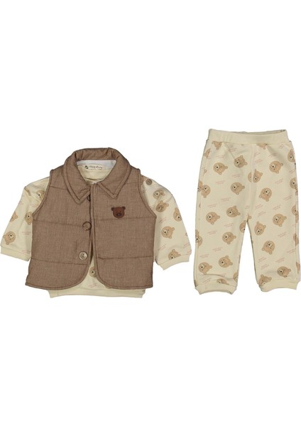 Ayı Armalı Yelekli 3 Lü Takım 5132413 - Kahverengi