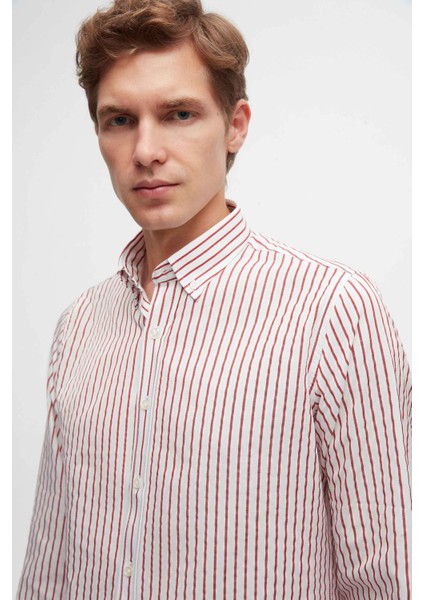 Ds Damat Slim Fit Bordo Pamuk Karışımlı 2'li Bisiklet Yaka Gömlek ve Kazak modelleri