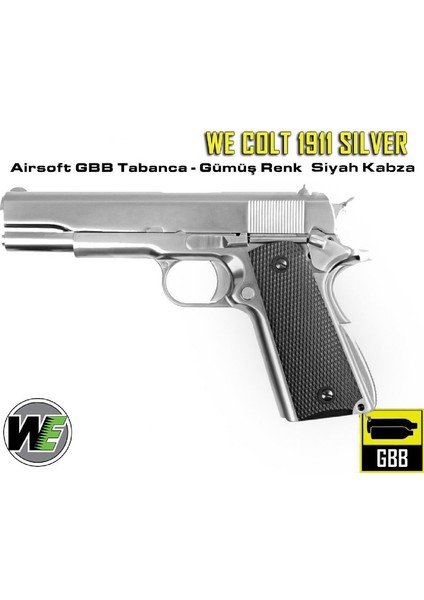 We Colt 1911 Sılver Klasik Siyah Kabza Airsoft Tabanca fiyatları