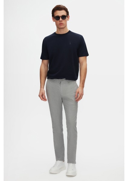 Slim Fit Lacivert Baskılı T-Shirt