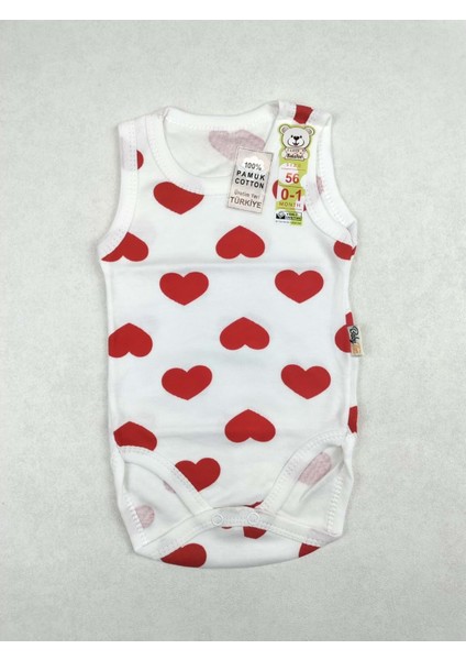 Babytoo 1-3 Yaş Bebek Çıtçıtlı Badi Büyük Kalpli