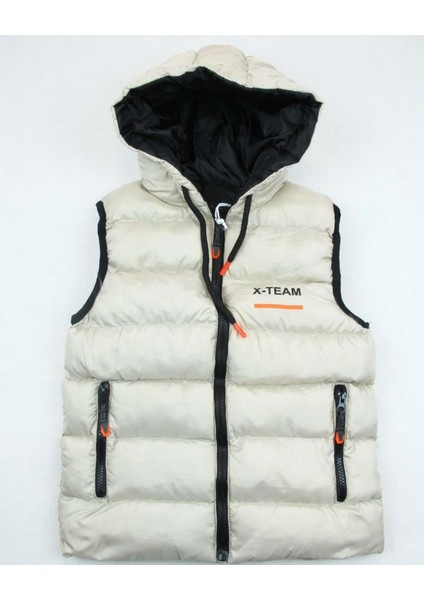 X-Team Erkek 6-14 Yaş Kapşonlu Şişme YELEK-3100 - Krem