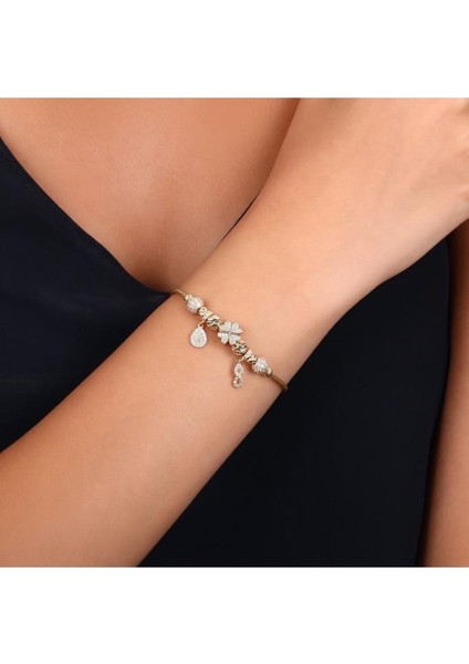 Tasarım Altın Charm Bileklik - 14K - 8.66GR