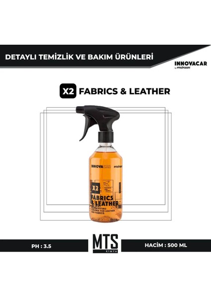 Innovacar X2 Fabrics&leather Deri ve Kumaş Temizleyici Konsantre - 500 ml