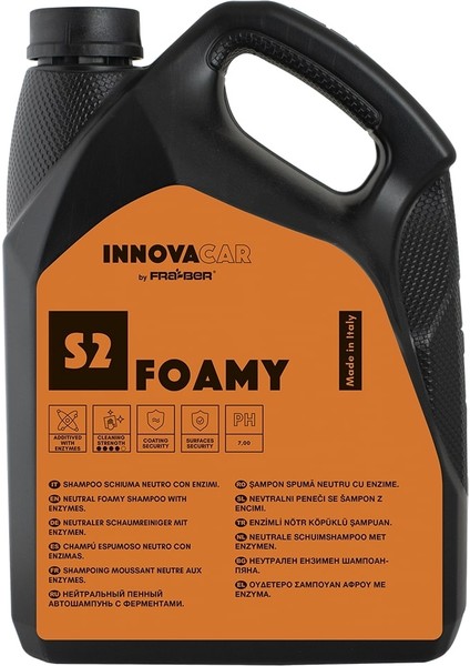 Innovacar S2 Foamy Enzimli Ph Nötr Köpüklü Araç Yıkama Şampuanı Konsantre - 4,54 Lt